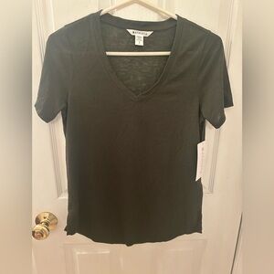 Athleta dark olive green V-Neck Short Sleeve Tee